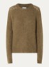 Sesame grofgebreide trui met ronde hals - Groen