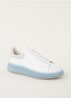 Oversized sneaker van kalfsleer met suède details - Wit