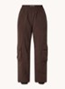 Perry high waist tapered fit cargobroek  - Bruin