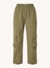 Perry high waist tapered fit cargobroek  - Legergroen
