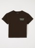 Fizvalley T-shirt met logo- en backprint - Chocoladebruin