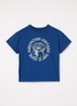 Fizvalley T-shirt met logo- en backprint - Indigo