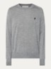 Fijngebreide pullover van merino wol met logoborduring - Grijsmele