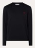 Longsleeve met logoborduring - Zwart