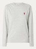 Longsleeve van  katoen met logoborduring  - Grijsmele