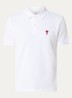 Regular fit polo van  piqué katoen met logo - Wit