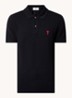 Regular fit polo van  piqué katoen met logo - Zwart