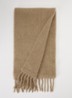 Sjaal in alpaca wolblend met franjes 235 x 30 cm - Beige