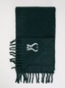 Sjaal in alpaca wolblend met franjes 235 x 30 cm - Groen