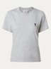 T-shirt met logoborduring - Lichtgrijs