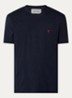 T-shirt met logoborduring - Blauw