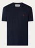 T-shirt met logoborduring - Donkerblauw