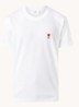 T-shirt van katoen met logoborduring - Wit