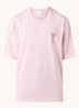 T-shirt van katoen met logoborduring - Roze