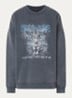 Miles sweater met logoprint en verwassen afwerking - Zwart