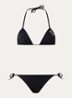 Bikiniset met uitneembare vulling en logo - Zwart