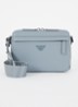 Crossbodytas met afneembare schouderriem en logo - Blauwgrijs