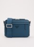 Crossbodytas met afneembare schouderriem en logo - Indigo