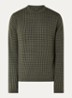 Fijngebreide pullover van scheerwol met ingebreid patroon - Olijfgroen