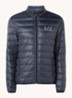 Gewatteerd jack met donsvulling en logo - Donkerblauw