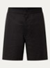 Loose fit korte broek van satijn met logoprint - Zwart