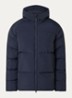 Puffer jack met capuchon en steekzakken - Royalblauw