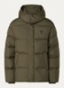 Puffer jack met capuchon en steekzakken - Bronsgroen
