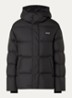 Puffer jack met capuchon en steekzakken - Zwart