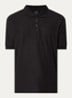 Regular fit polo met structuur - Zwart