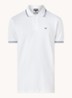 Regular fit polo van piqué katoen met getipte boorden - Wit