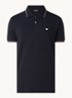 Regular fit polo van piqué katoen met getipte boorden - Donkerblauw