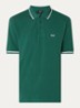 Regular fit polo van piqué katoen met logoborduring - Groen
