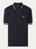 Regular fit polo van piqué katoen met logoborduring - Donkerblauw