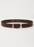 Riem van leer met logo - Donkerbruin