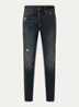 Slim fit jeans met donkere wassing - Petrol