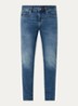 Slim fit jeans met donkere wassing - Middenblauw