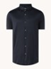 Slim fit overhemd in lyocellblend - Donkerblauw