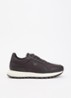 Sneaker met leren details - Donkerbruin