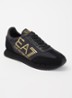 Sneaker met logo en suède details - Zwart