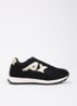 Sneaker met mesh details en logo - Antraciet