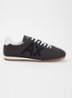 Sneaker met suède details en logo - Donkerblauw