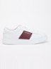 Sneaker van leer met logo - Bordeauxrood