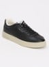 Sneaker van leer met logo - Zwart