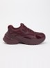 Sneaker van leer met mesh details - Aubergine
