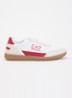 Sneaker van leer met suède details en logo - Donkerrood