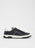 Sneaker van leer met suède details - Zwart