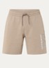 Straight fit joggingbroek met trekkoord en logo - Donkerbeige