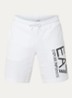 Straight fit korte joggingbroek met logo en steekzakken - Wit