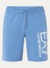 Straight fit korte joggingbroek met logo en steekzakken - Donkerblauw