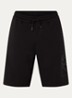 Straight fit korte joggingsbroek met logo en steekzakken - Zwart